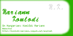 mariann komlodi business card