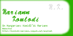 mariann komlodi business card